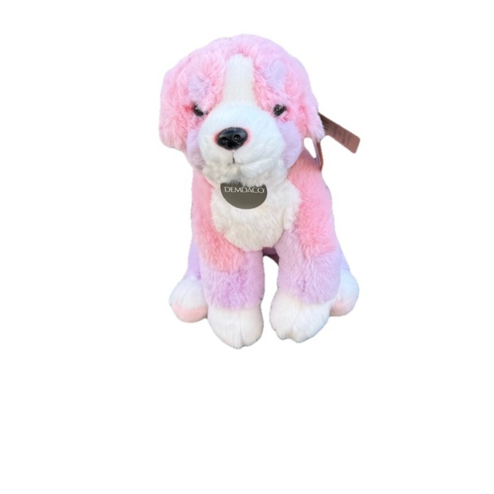 Demadco Bright Pink Bernie Mountain Dog Plush Stuffed Animal Toddler Dog Toy NWT